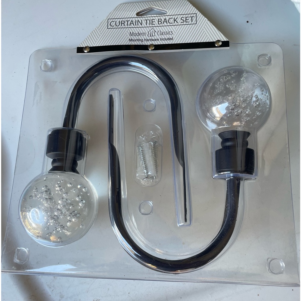 Bubble Glass Tie Back Drape Holders NWOT